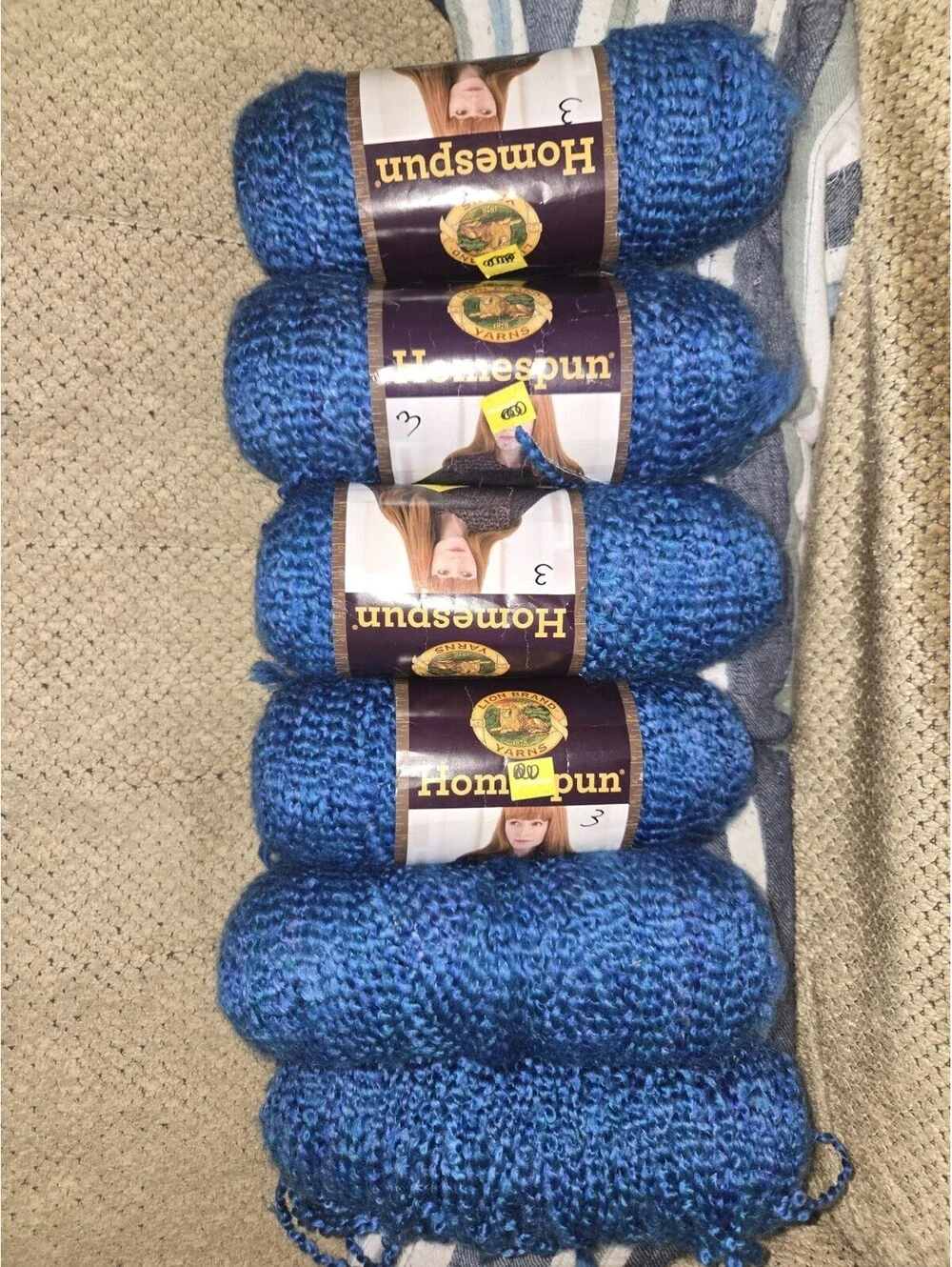Lion Brand Homespun Yarn- Montana Sky Lot Of 6